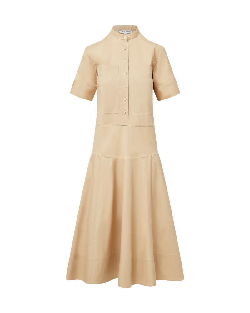 Cam Drop-Waist Midi Shirtdress