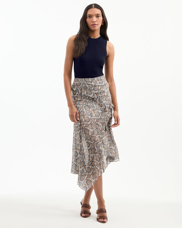 Eleonora Silk Midi Skirt