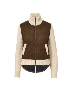 Patra Knit-Sleeve Quilted Jacket