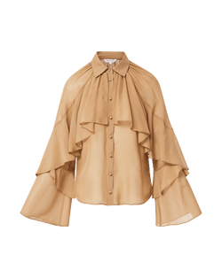 Demaris Ruffled Button-Down Blouse