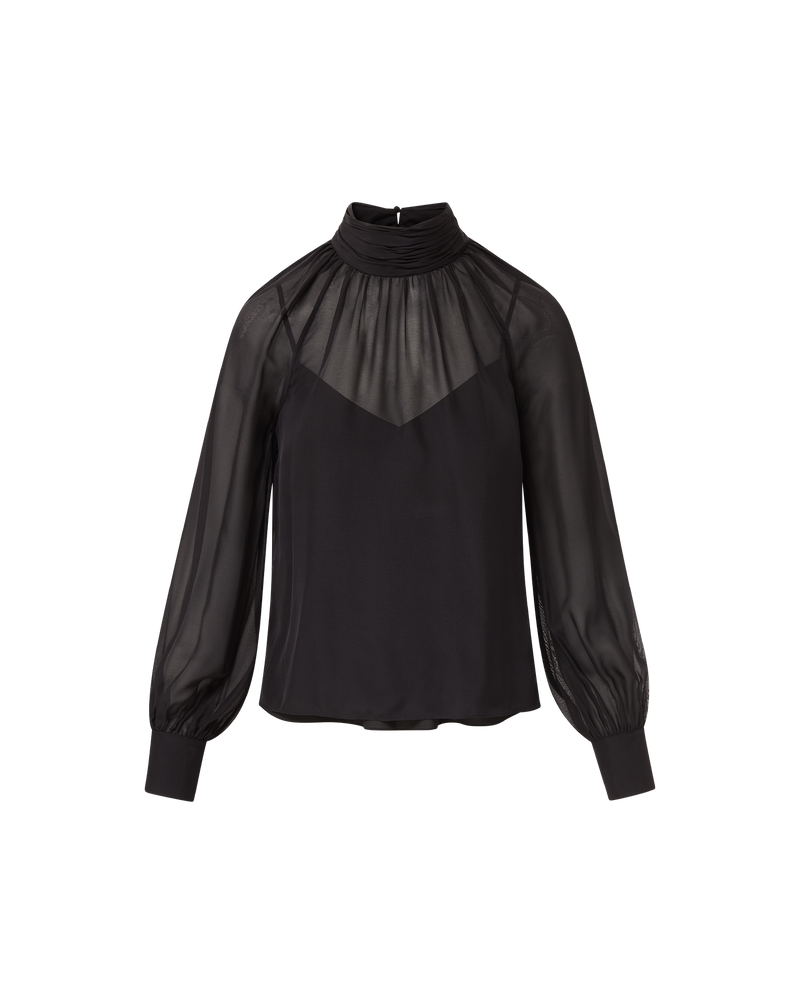 Alyssa Silk Turtleneck Blouse