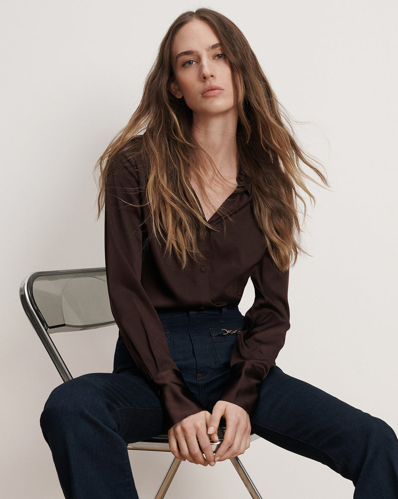 Monique Silk Button-Down Shirt