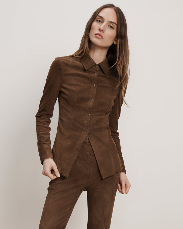 Wittaker Suede Button-Down Shirt