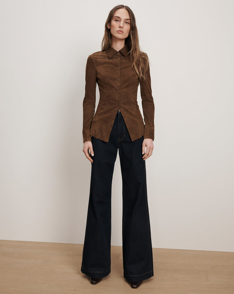 Wittaker Suede Button-Down Shirt