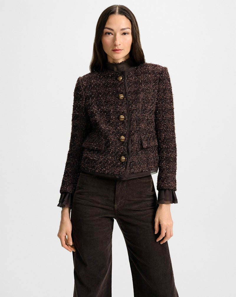 Audrina Metallic Tweed Jacket