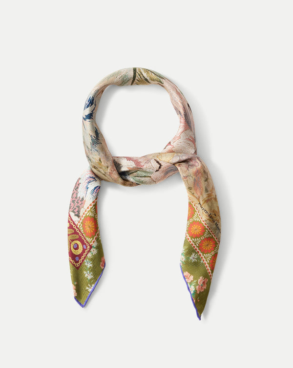 Floral Bandana Silk Scarf