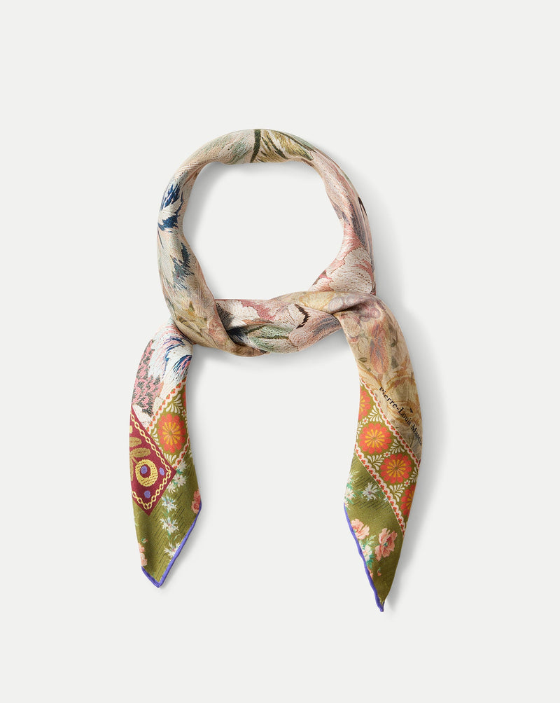Floral Bandana Silk Scarf
