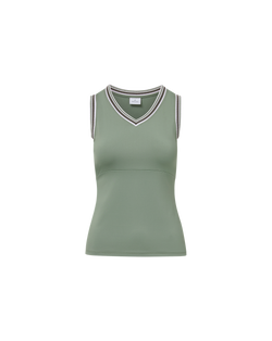 Spin Striped-Trim Tank Top