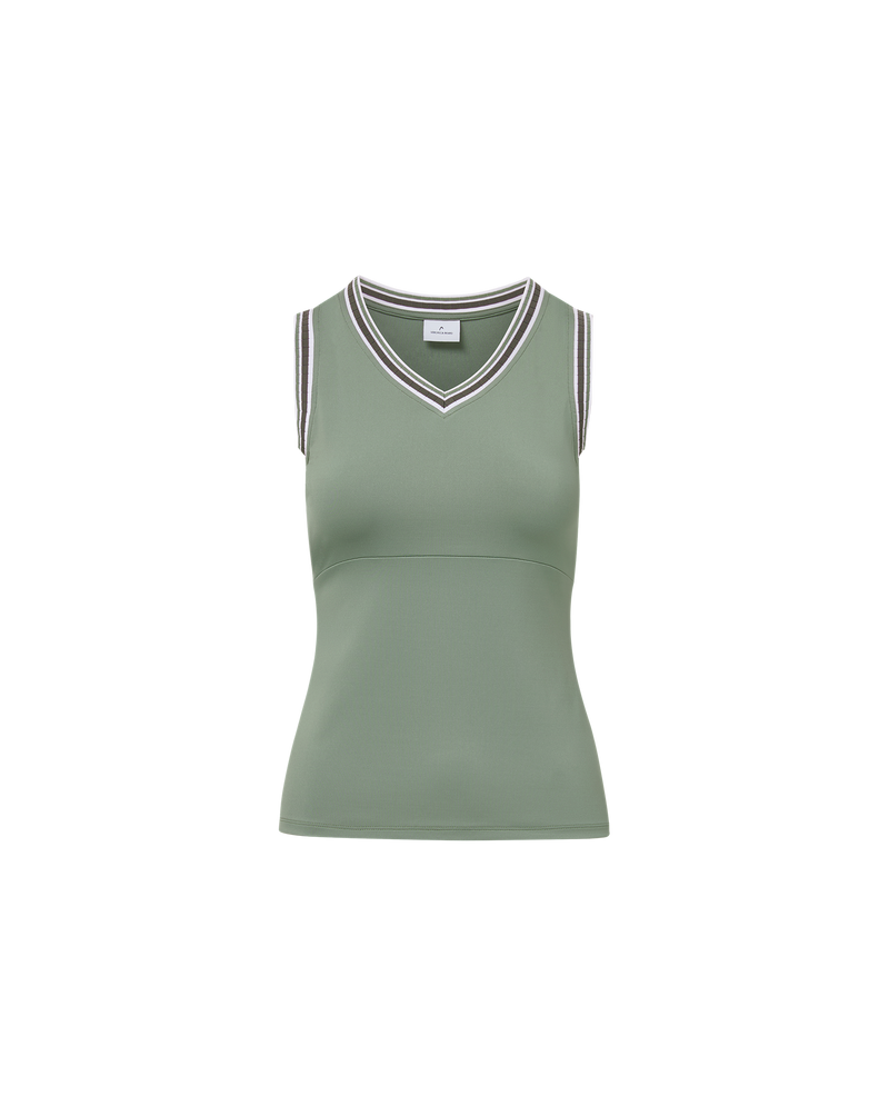 Spin Striped-Trim Tank Top