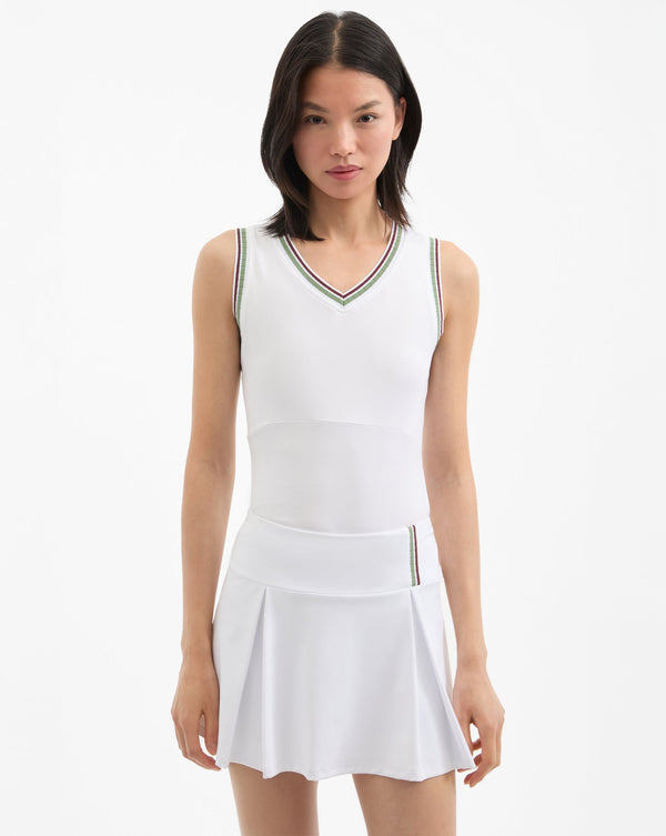 Spin Striped-Trim Tank Top