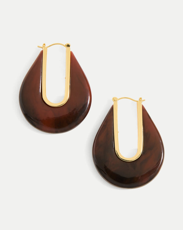 Resin Drop Hoop Earring