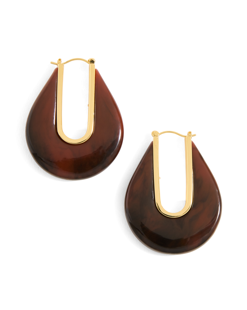 Resin Drop Hoop Earring