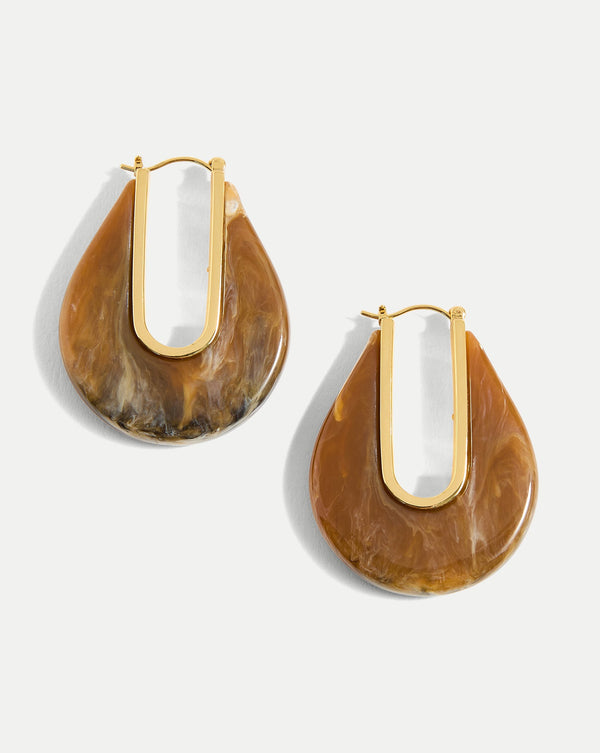 Resin Drop Hoop Earring