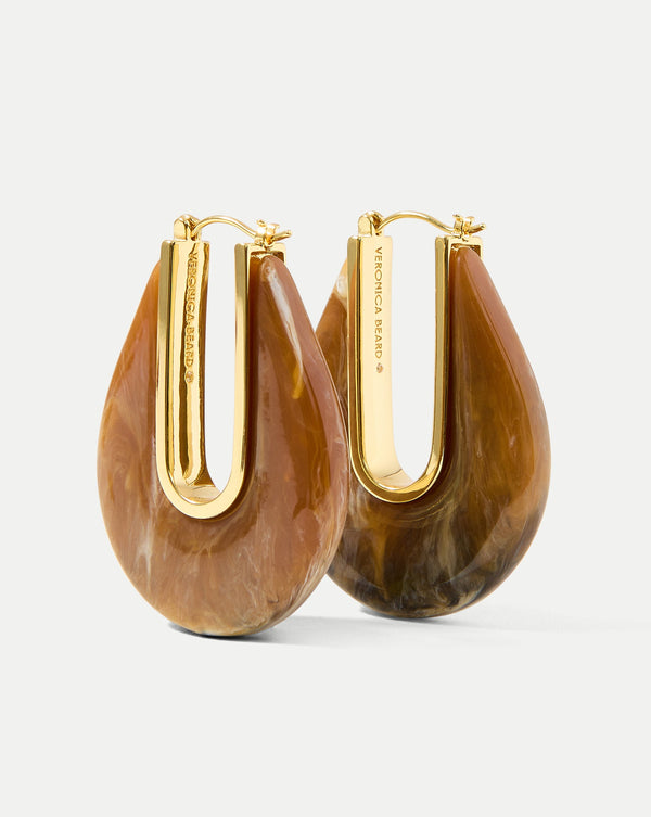 Resin Drop Hoop Earring