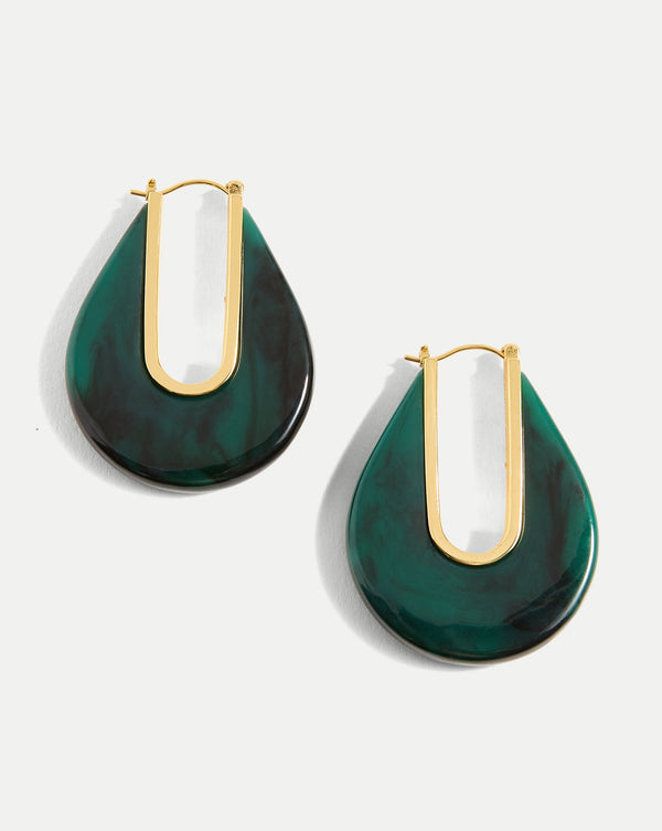 Resin Drop Hoop Earring