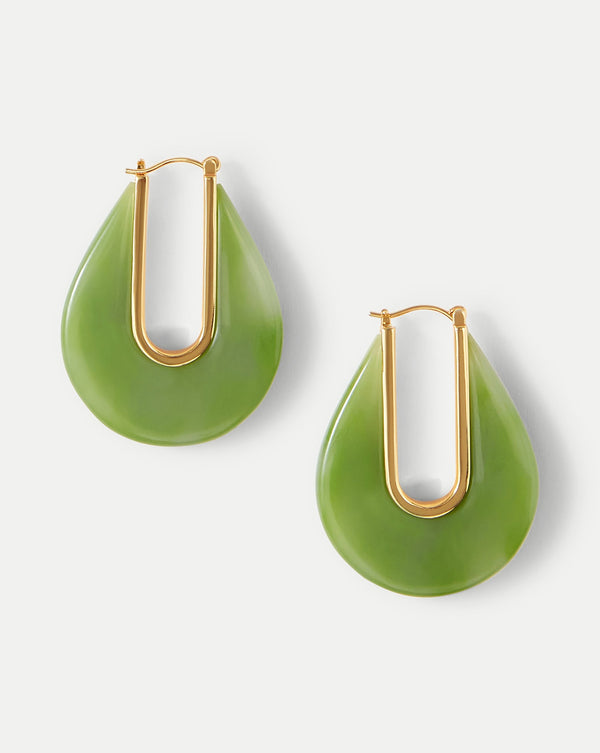 Resin Drop Hoop Earrings