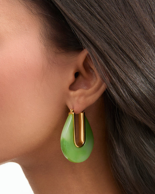 Resin Drop Hoop Earrings