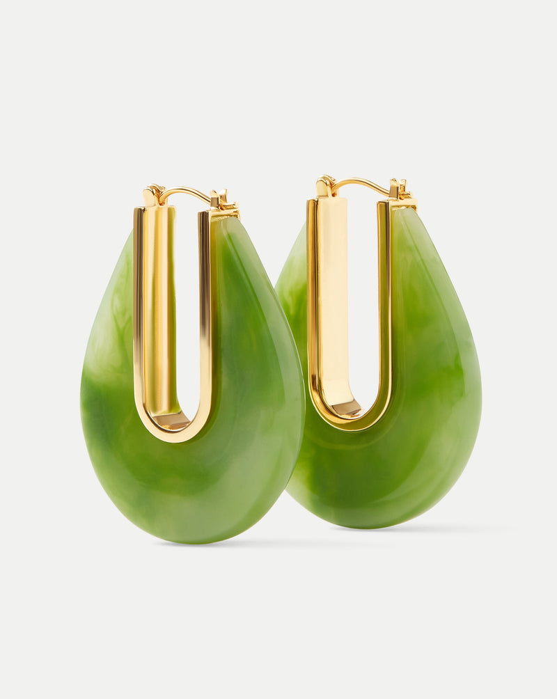 Resin Drop Hoop Earrings