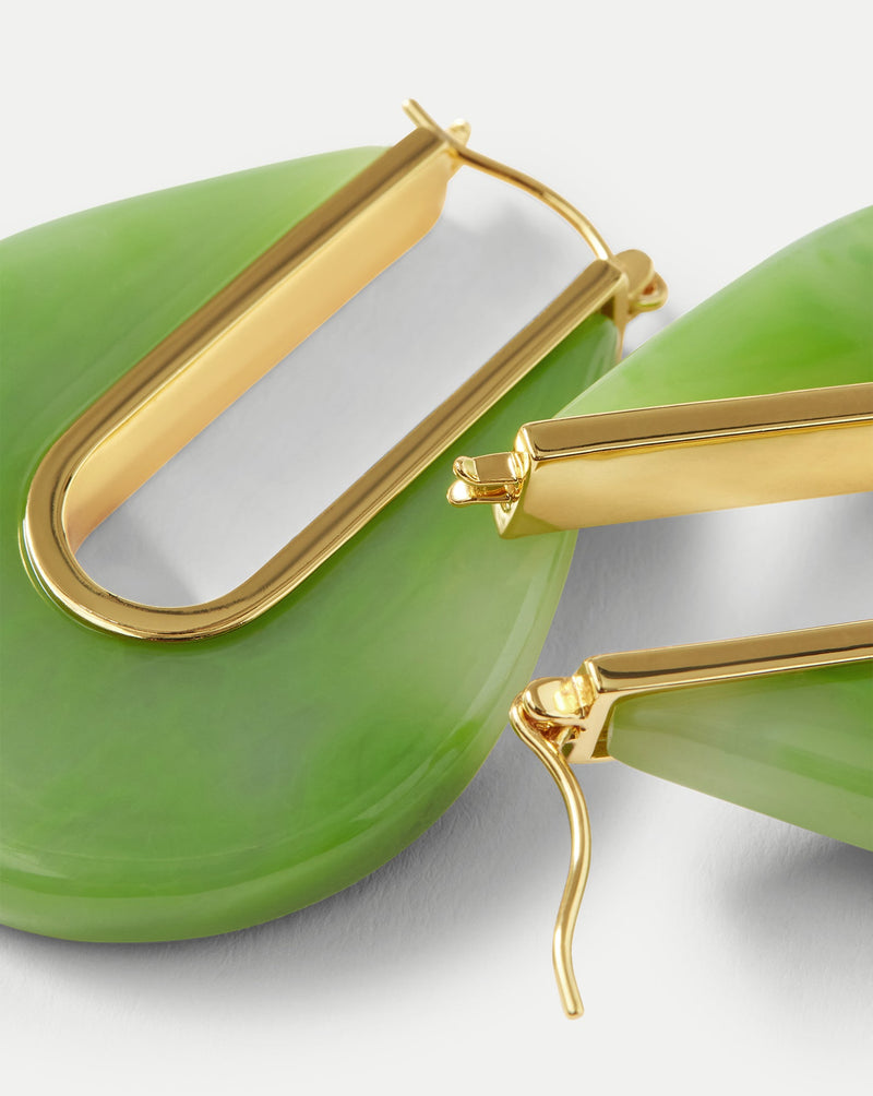 Resin Drop Hoop Earrings