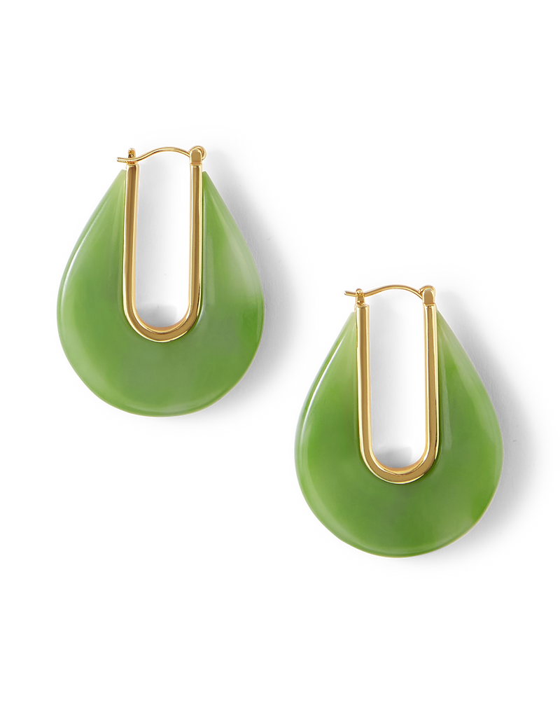 Resin Drop Hoop Earrings