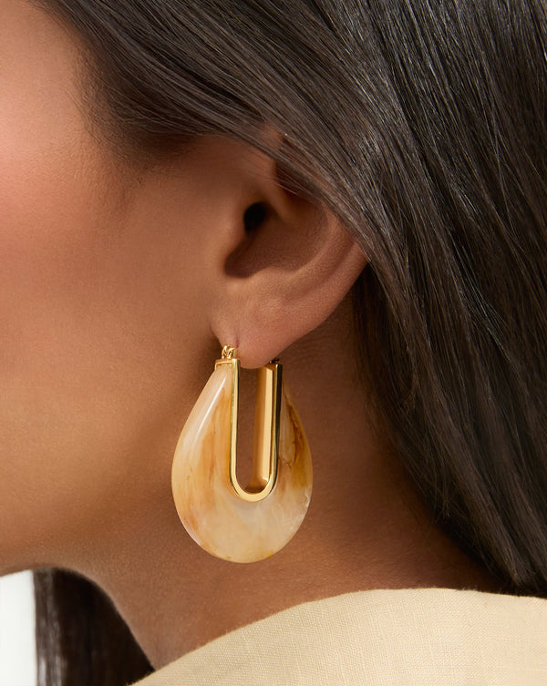 Resin Drop Hoop Earrings