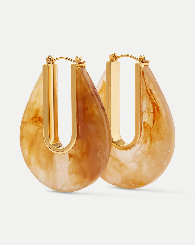 Resin Drop Hoop Earrings