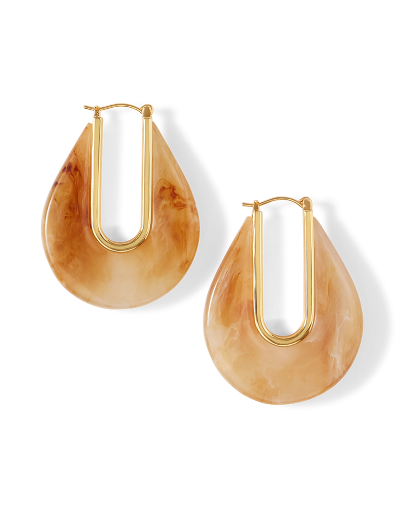 Resin Drop Hoop Earrings