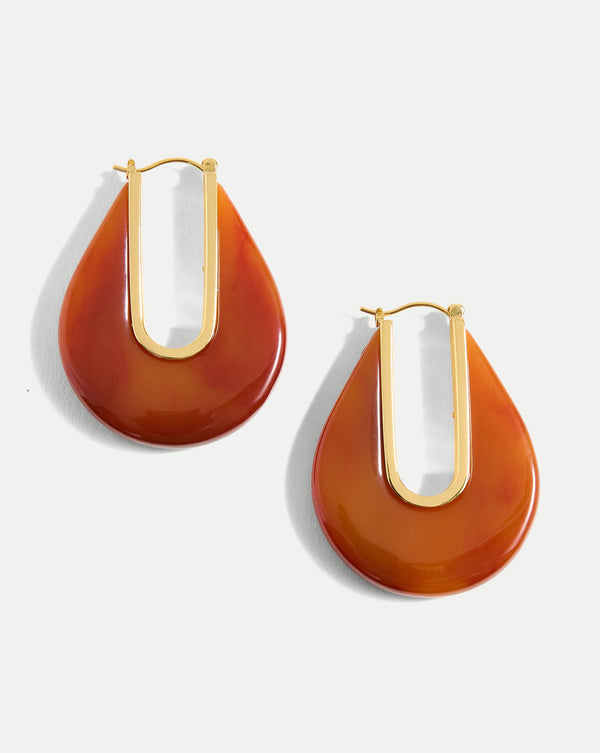 Resin Drop Hoop Earring