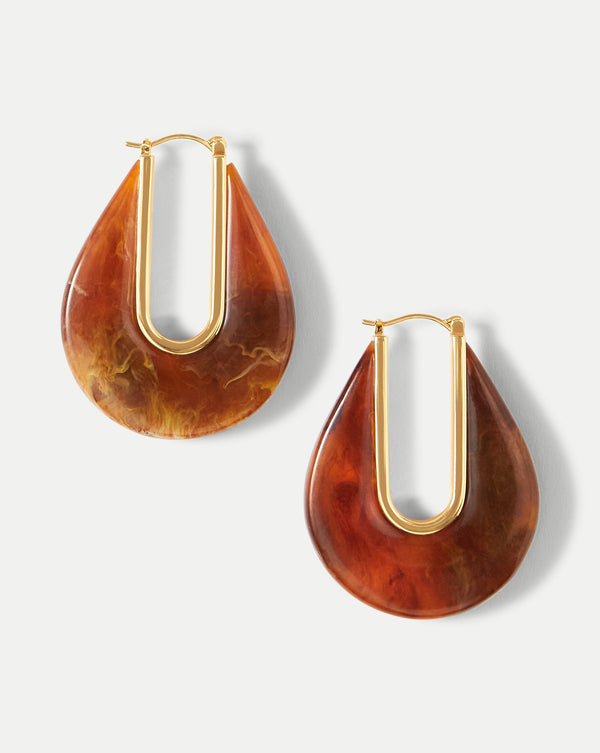 Resin Drop Hoop Earrings