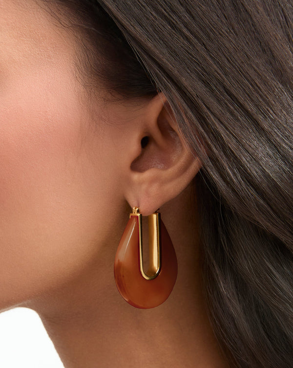 Resin Drop Hoop Earrings