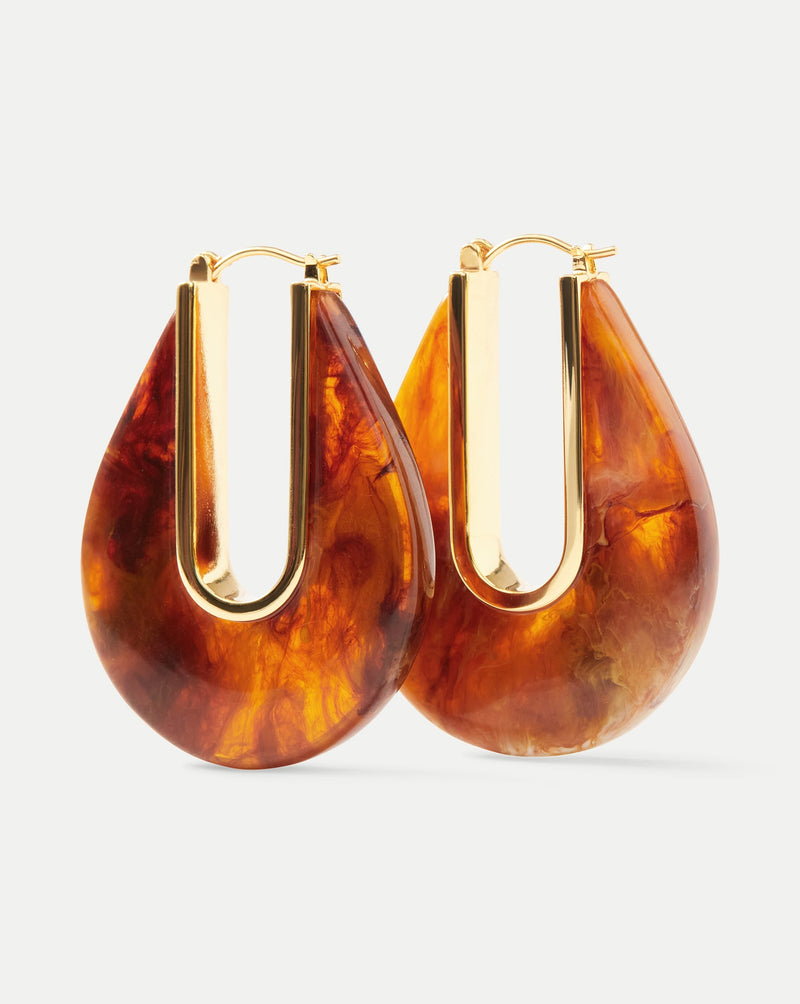 Resin Drop Hoop Earrings