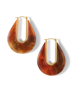Resin Drop Hoop Earrings