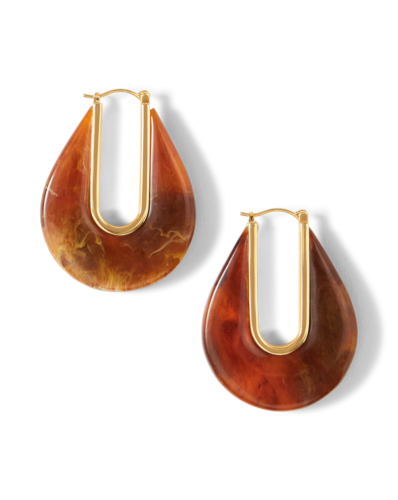 Resin Drop Hoop Earrings