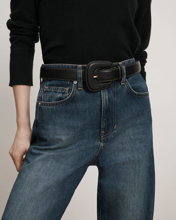Elsy Leather-Buckle Belt