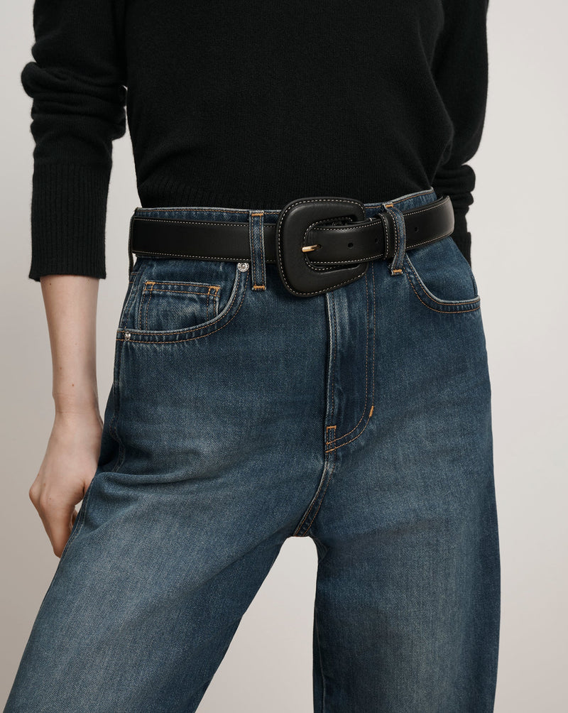 Elsy Leather-Buckle Belt
