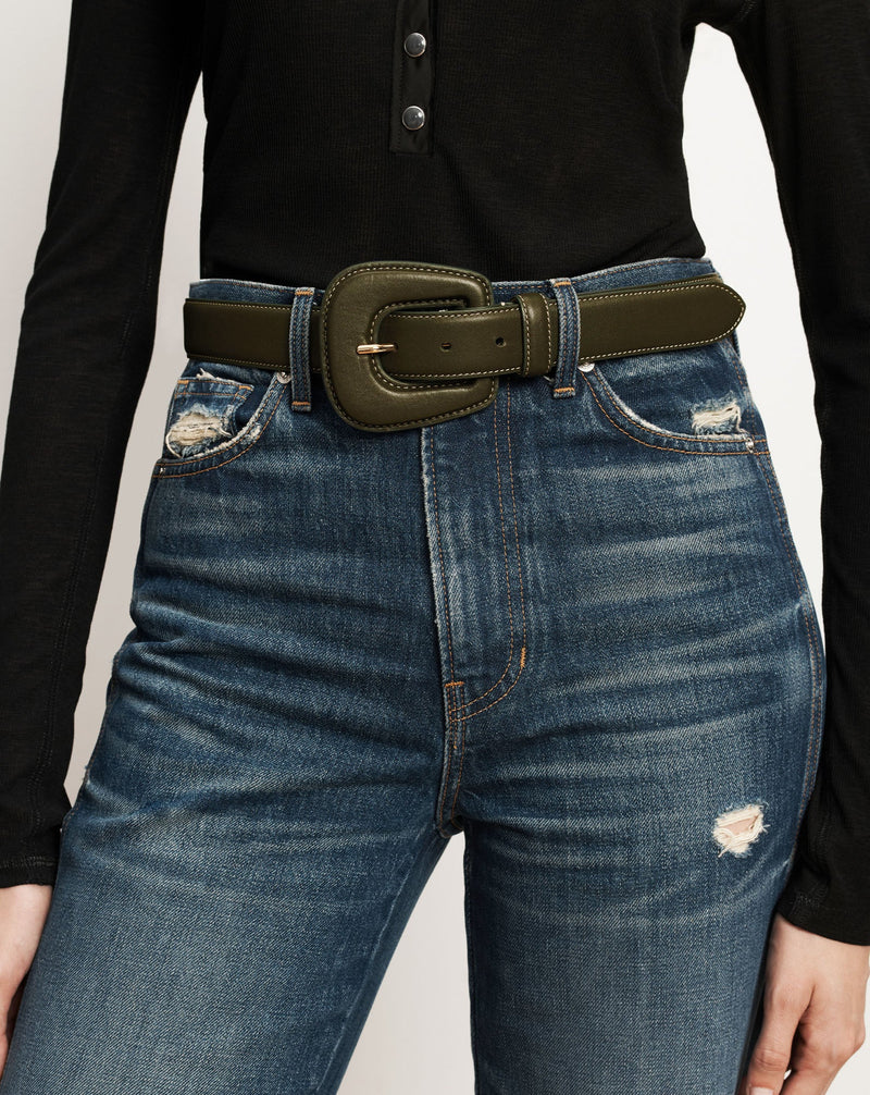 Elsy Leather-Buckle Belt