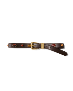 Arch Embellished Leather Belt