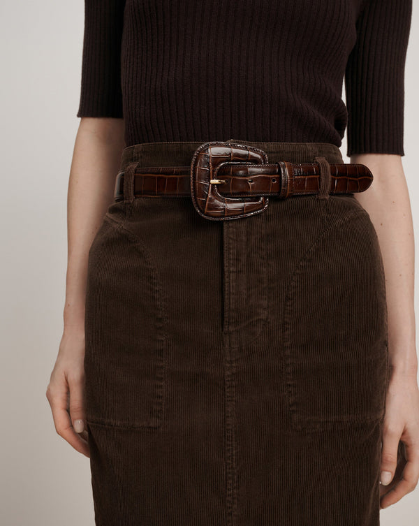 Elsy Leather-Buckle Belt