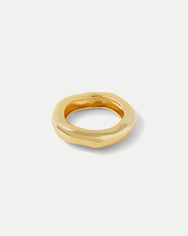 Large Molten Gold Bangle Bracelet