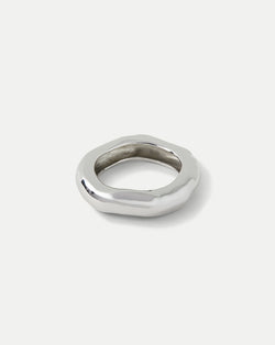 Large Molten Silver Bangle Bracelet
