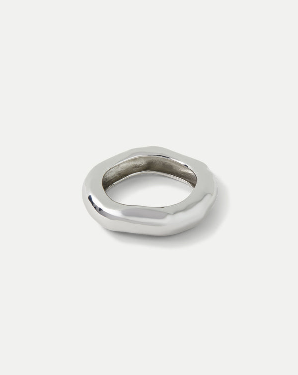 Large Molten Silver Bangle Bracelet
