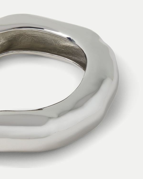 Large Molten Silver Bangle Bracelet