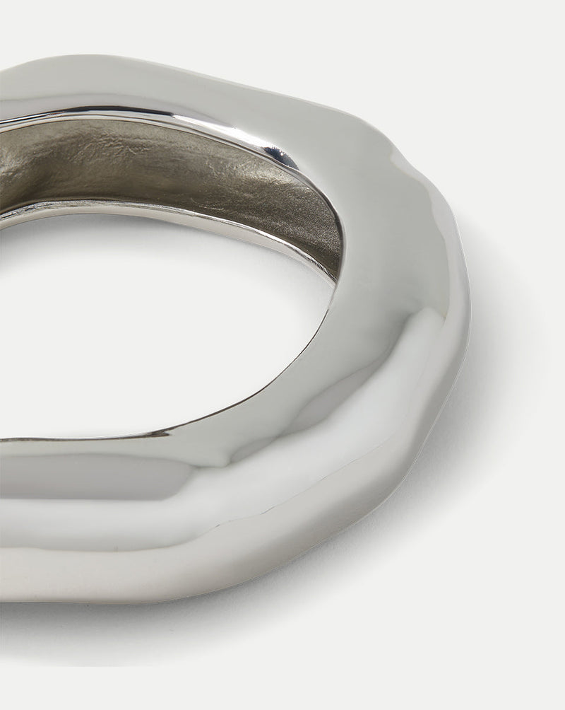 Large Molten Silver Bangle Bracelet