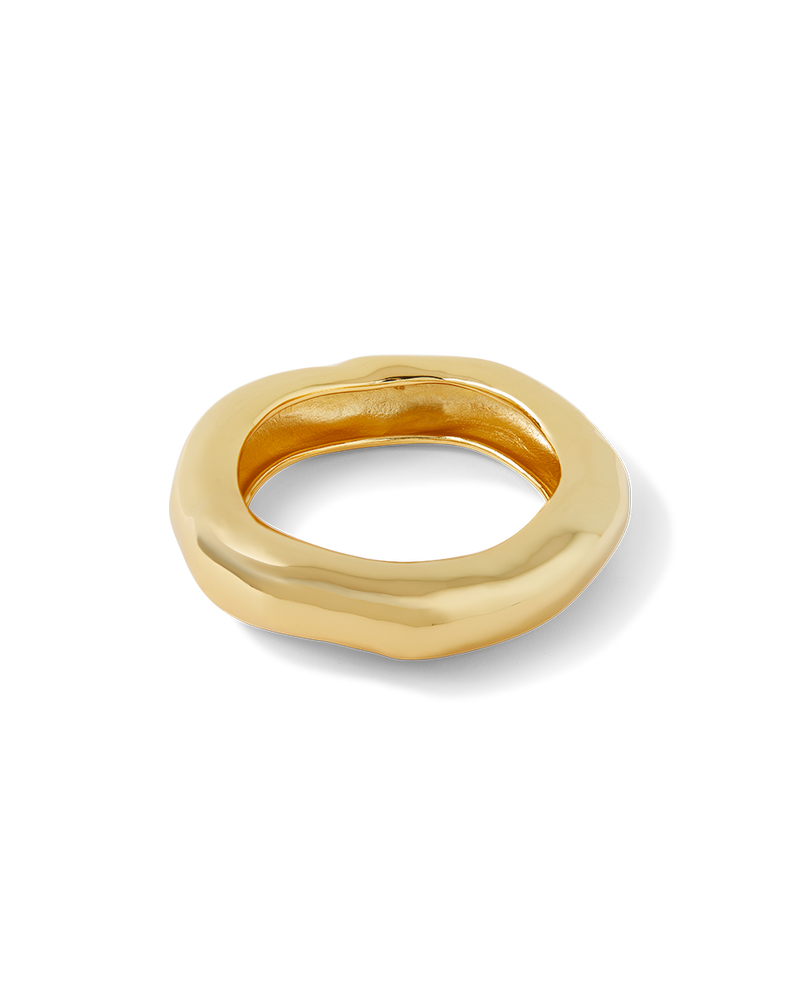 Large Molten Gold Bangle Bracelet