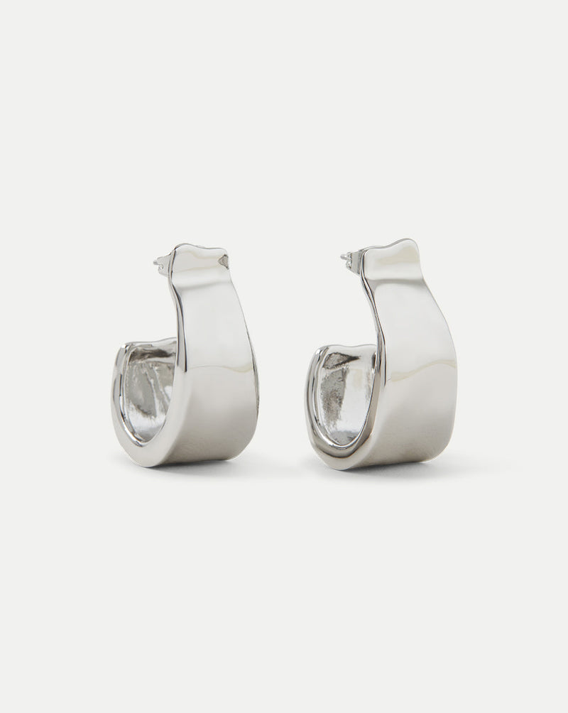 Molten Silver Ribbon Hoop