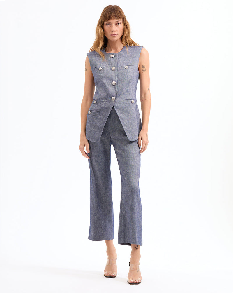 Aubrie Cropped Wide-Leg Pant