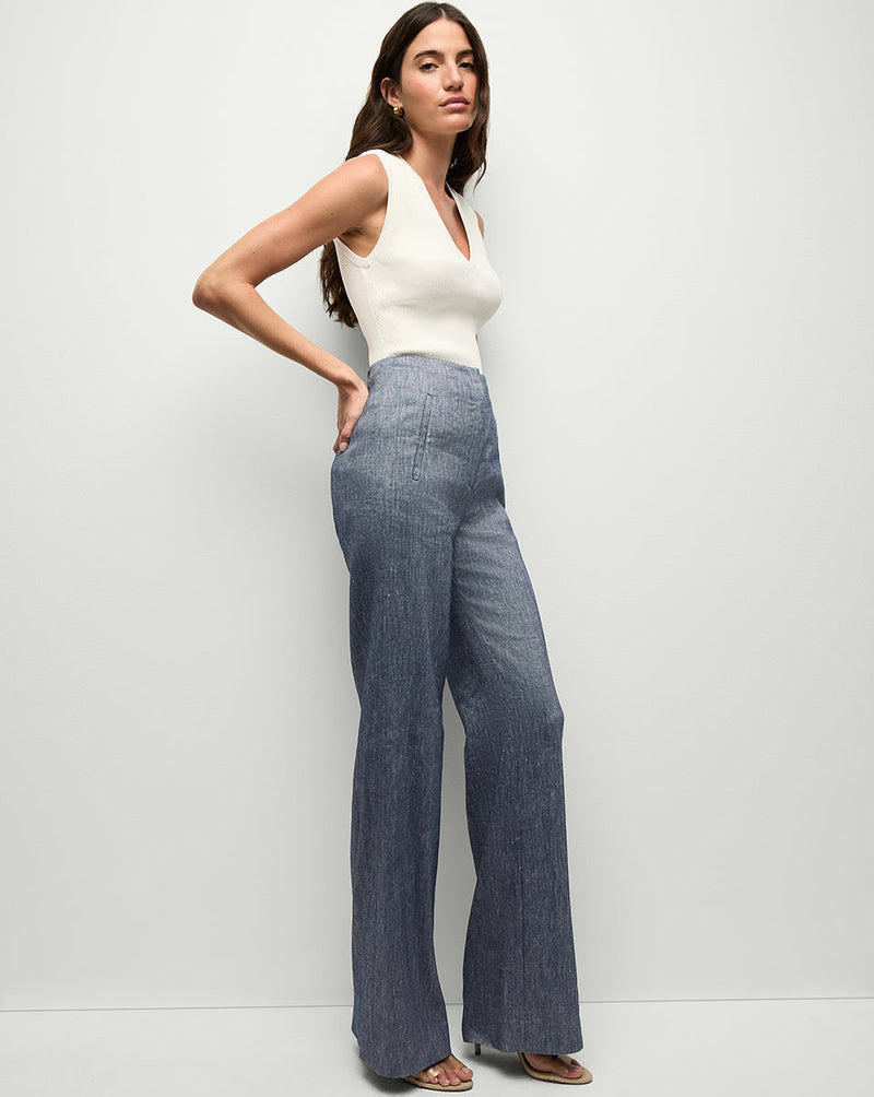 Jude Linen Wide-Leg Pant