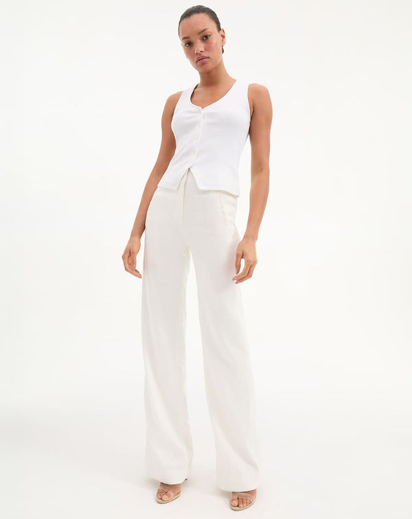 Jude Linen Wide-Leg Pant