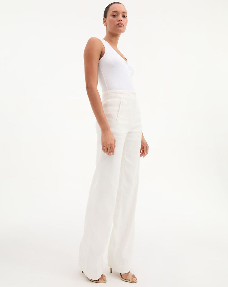 Jude Linen Wide-Leg Pant
