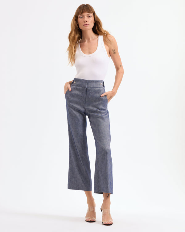 Aubrie Cropped Wide-Leg Pant